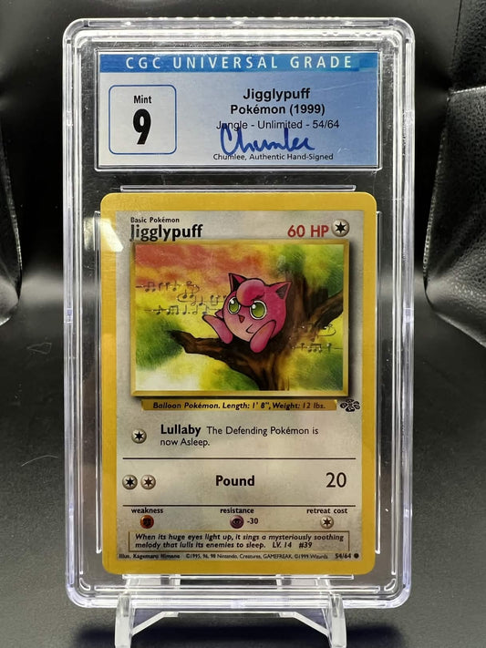 Pokemon 1999 Jigglypuff - Jungle Unlimited - Chumlee Signed - CGC 9