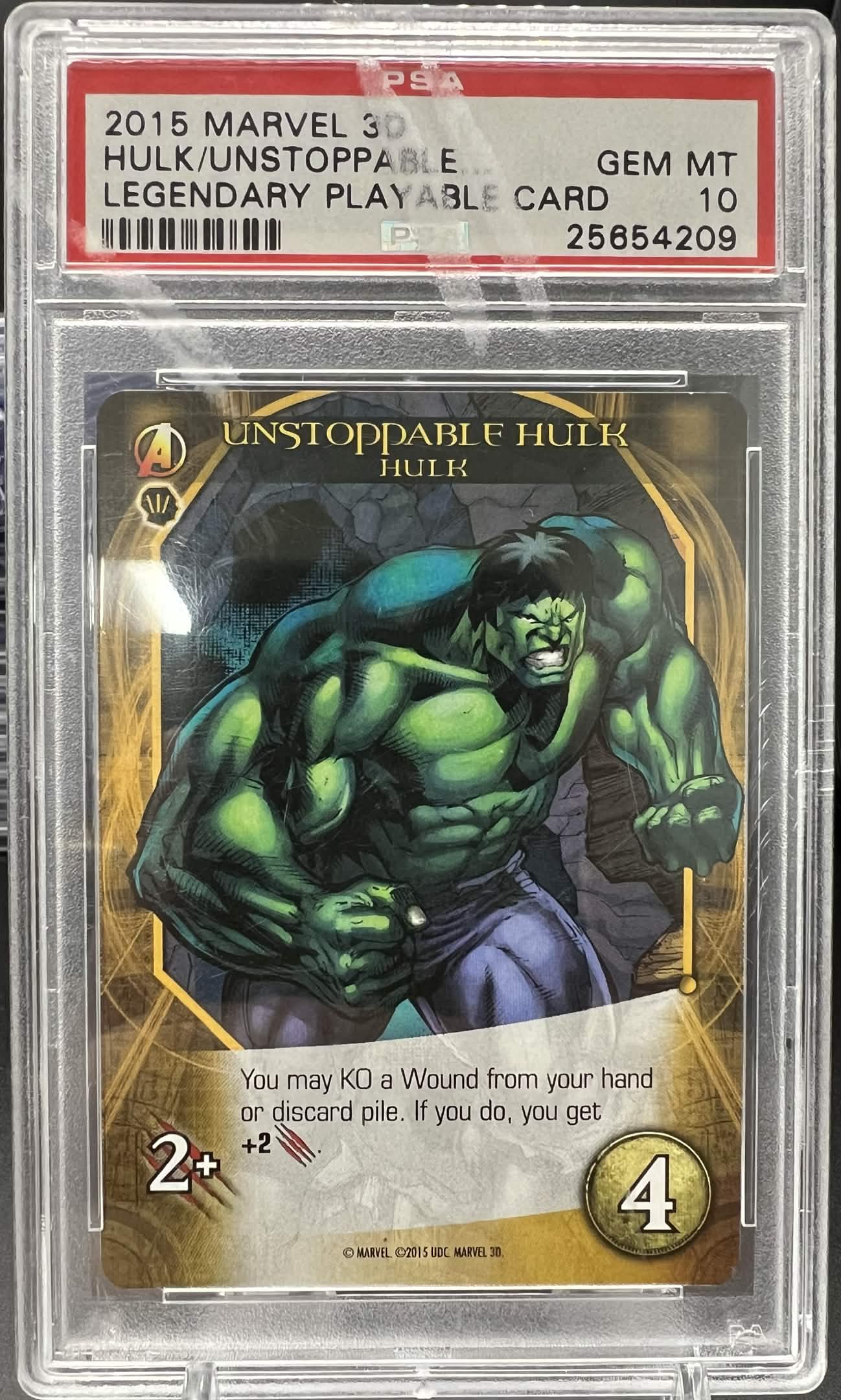 Marvel 3D 2015 Hulk/Unstoppable - PSA 10 - Very Rough Slab Condition (see photos)