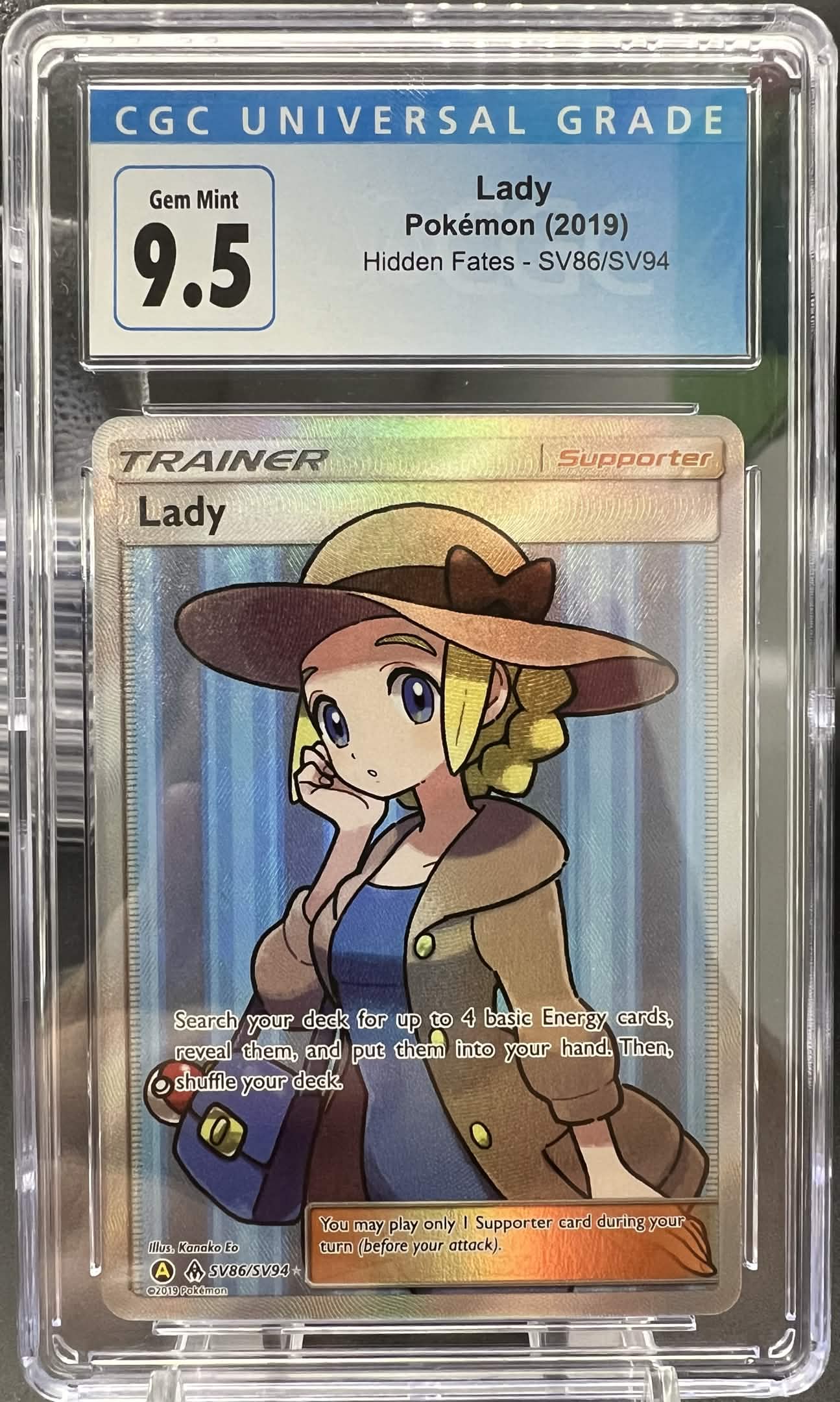 Pokemon 2019 Lady - Hidden Fates - SV86/SV94 - CGC 9.5
