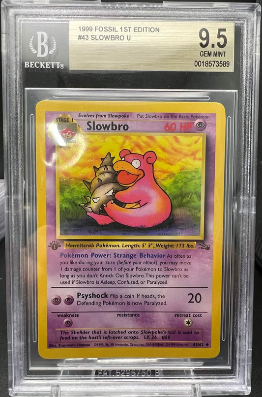Pokemon 1999 Slowbro - Fossil 1st Edition - 43/62 - BGS 9.5