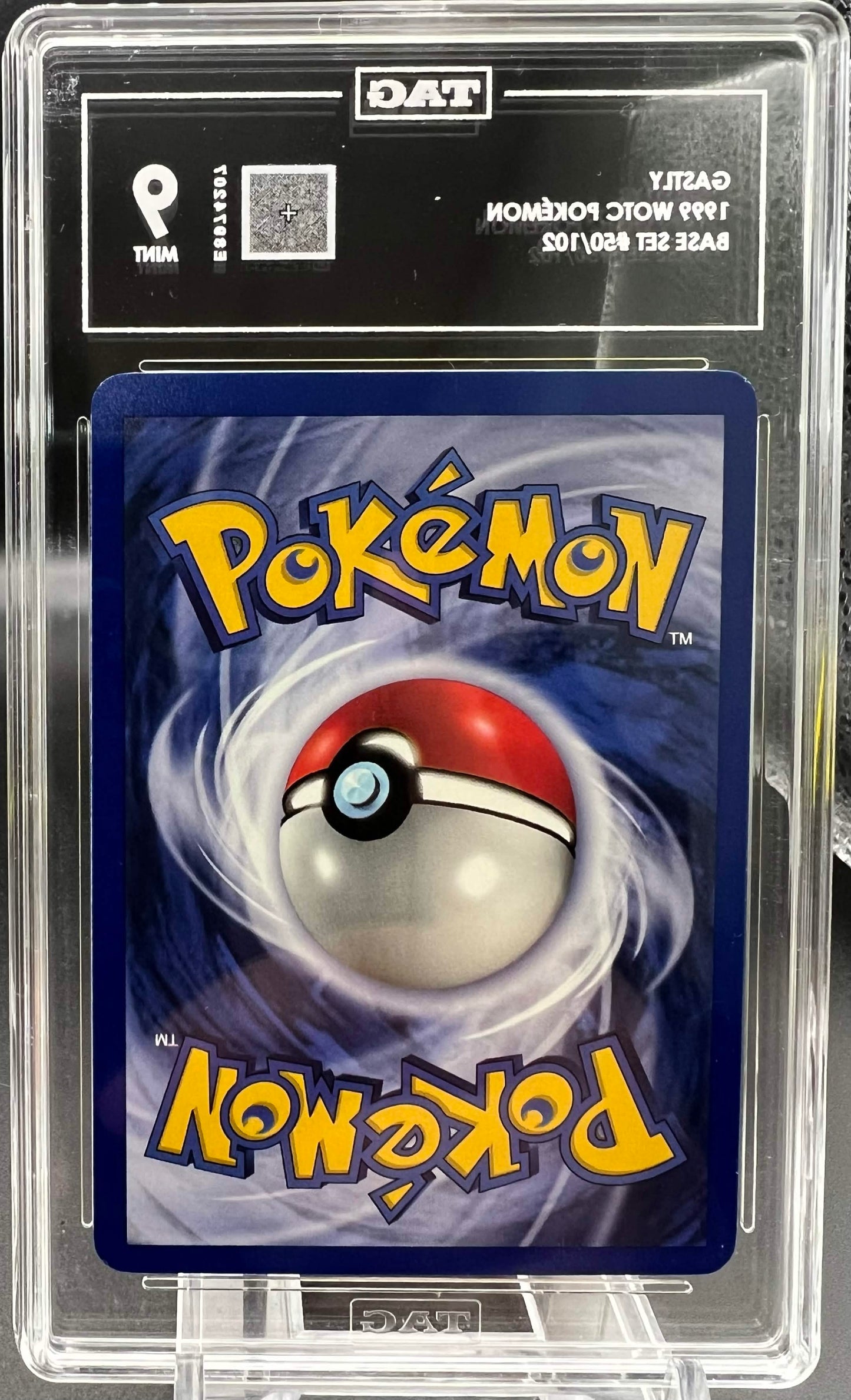 Pokemon 1999 Gastly - Base Set Unlimited - 50/102 - TAG 9