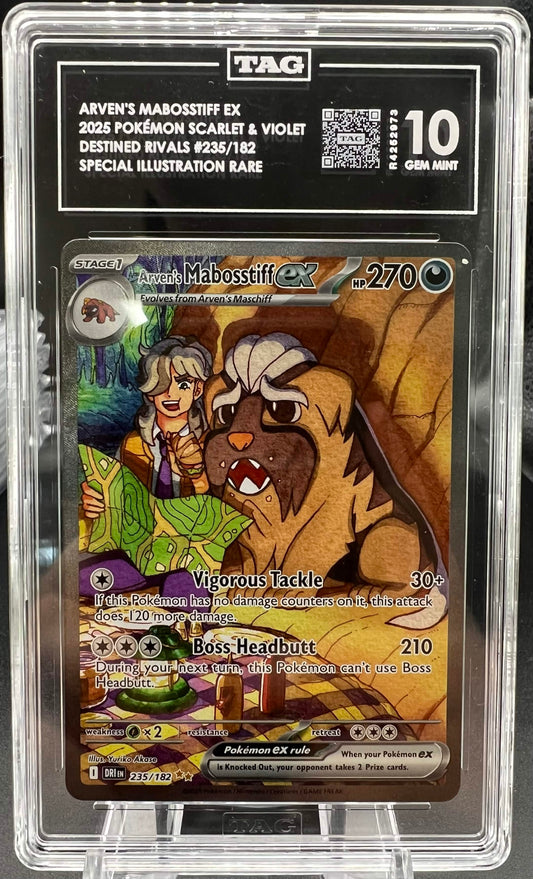 Pokemon 2025 Arven's Mabosstiff ex - Destined Rivals - SIR - TAG 10