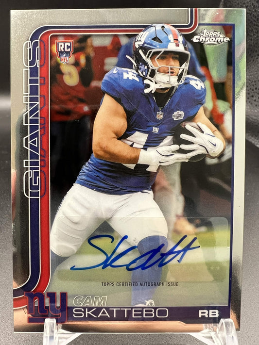 2025 Topps Chrome Cam Skattebo Auto Giants Rookie