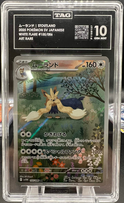 Pokemon JP 2025 Stoutland - White Flare - AR - TAG 10