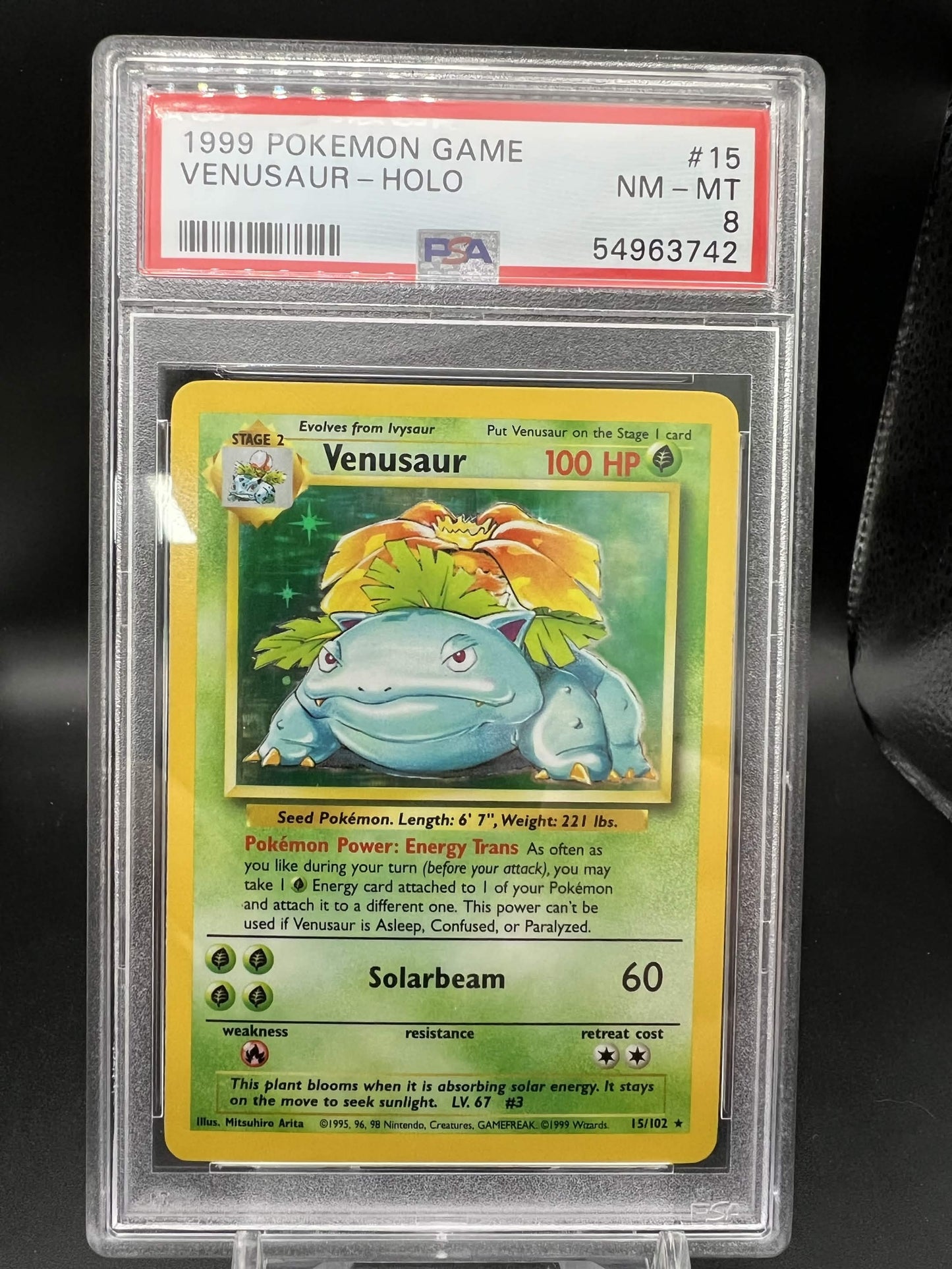 Pokemon 1999 Venusaur - Base Set Unlimited - Holo - PSA 8