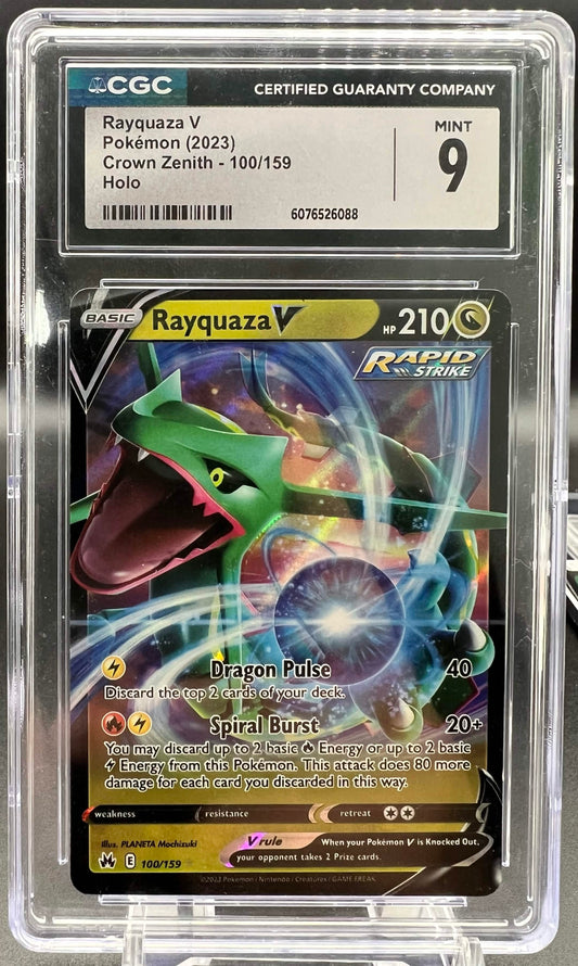 Pokemon 2023 Rayquaza V - Crown Zenith - Holo - CGC 9