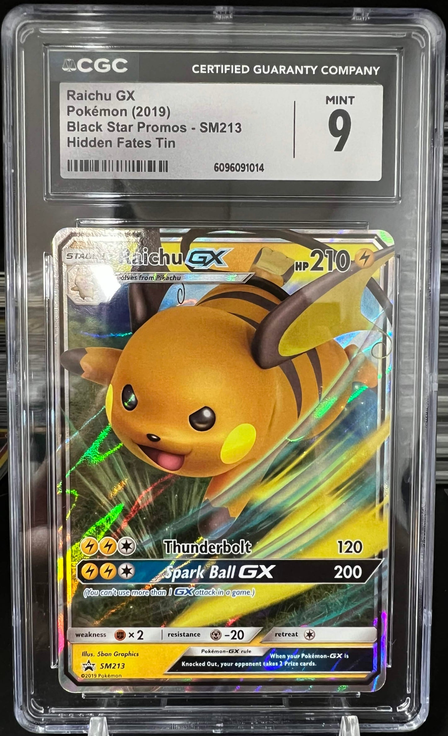 Pokemon 2019 Raichu GX - Hidden Fates Tin - Promo - CGC 9
