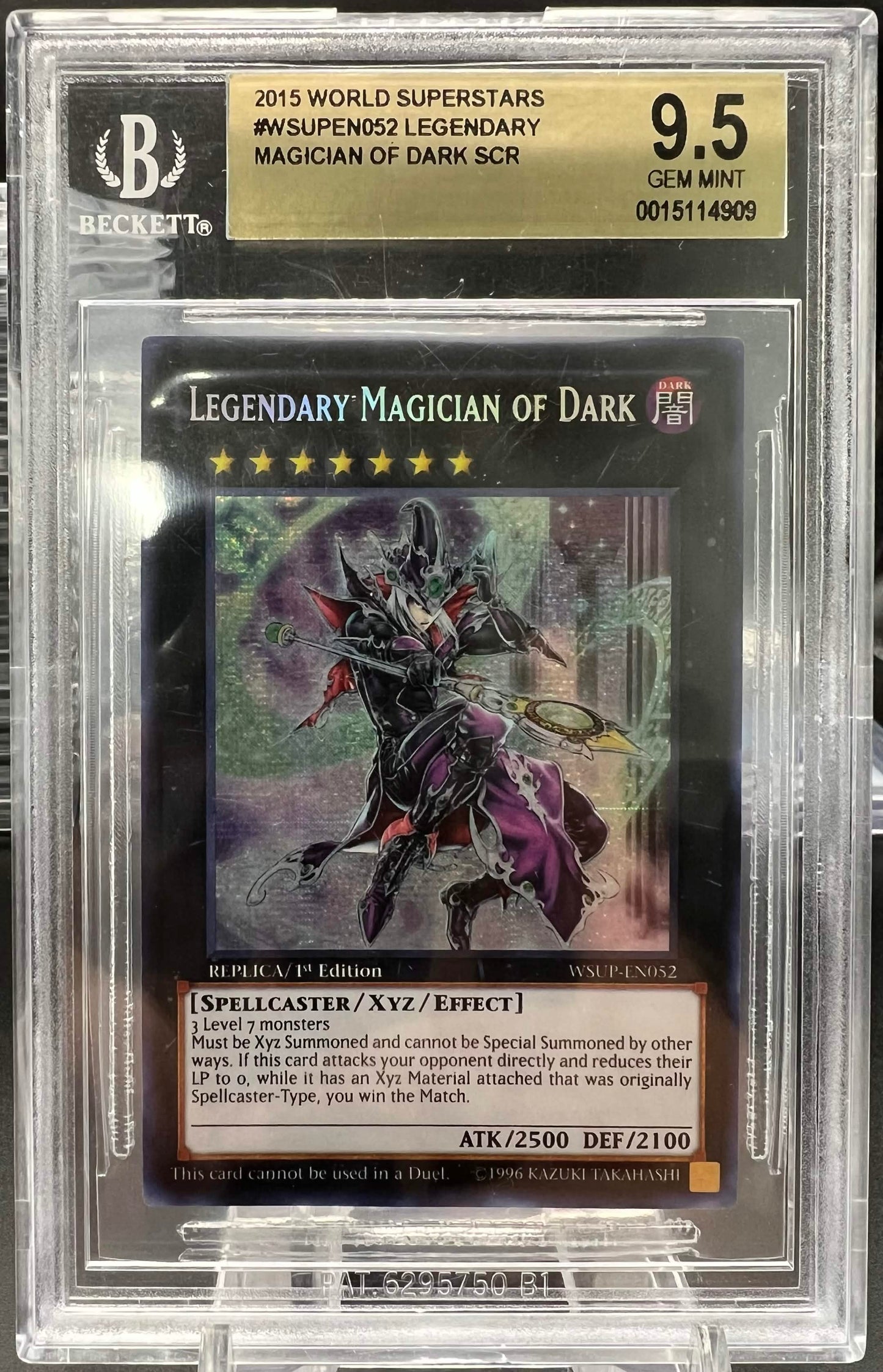 YuGiOh 2015 Legendary Magician of Dark WSUP-EN052 SCR - BGS 9.5