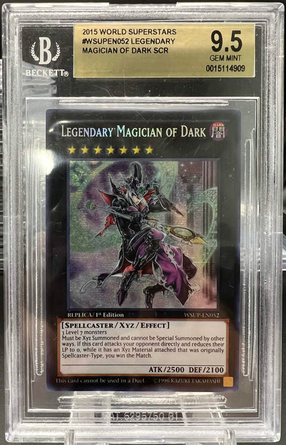 YuGiOh 2015 Legendary Magician of Dark WSUP-EN052 SCR - BGS 9.5