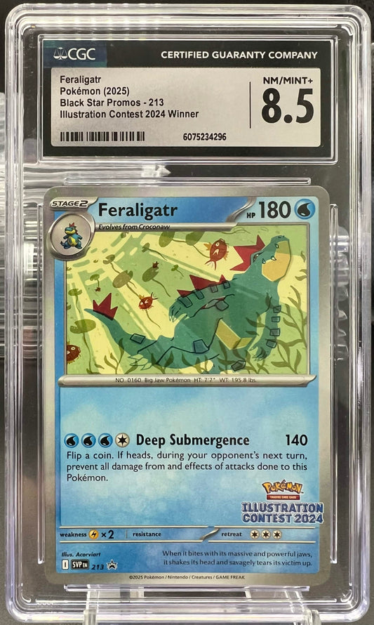 Pokemon 2025 Feraligatr - Illustration Contest 2024 Winner Promo - CGC 8.5