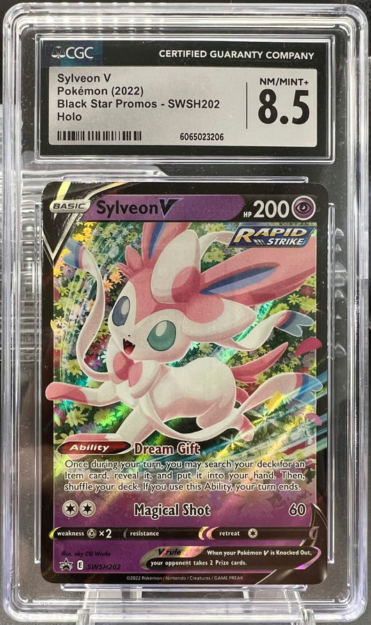 Pokemon 2022 Sylveon V - Black Star Promo - SWSH202 - Holo - CGC 8.5