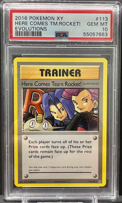 Pokemon 2016 Here Comes Team Rocket! - XY Evolutions 113/108 - PSA 10