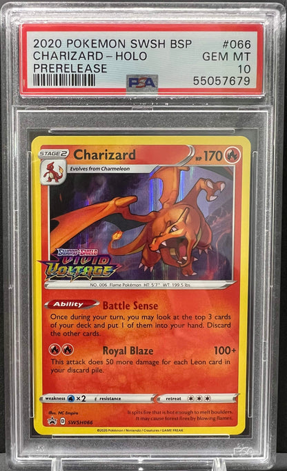 Pokemon 2020 Charizard - Vivid Voltage Prerelease Stamped Promo Holo - PSA 10