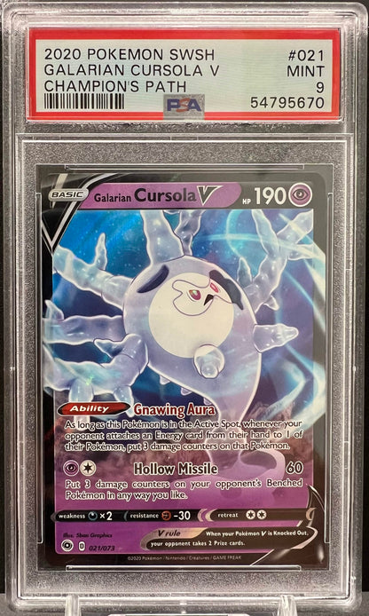 Pokemon 2020 Galarian Cursola V - Champion's Path 021/073 - PSA 9