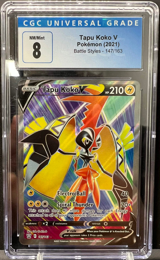 Pokemon 2021 Tapu Koko V - Battle Styles 147/163 - CGC 8