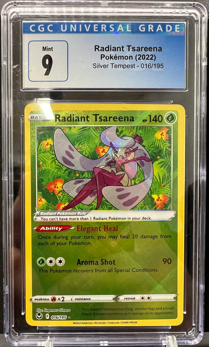 Pokemon 2022 Radiant Tsareena - Silver Tempest 016/195 - CGC 9