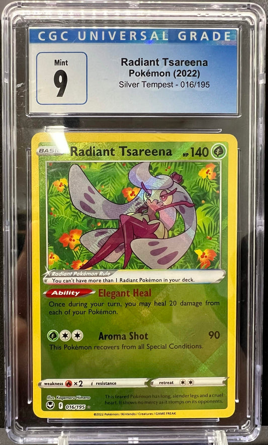 Pokemon 2022 Radiant Tsareena - Silver Tempest 016/195 - CGC 9