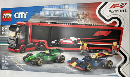 LEGO City 60445 F1 Truck with RB20 & AMR24 F1 Car Toys SEALED