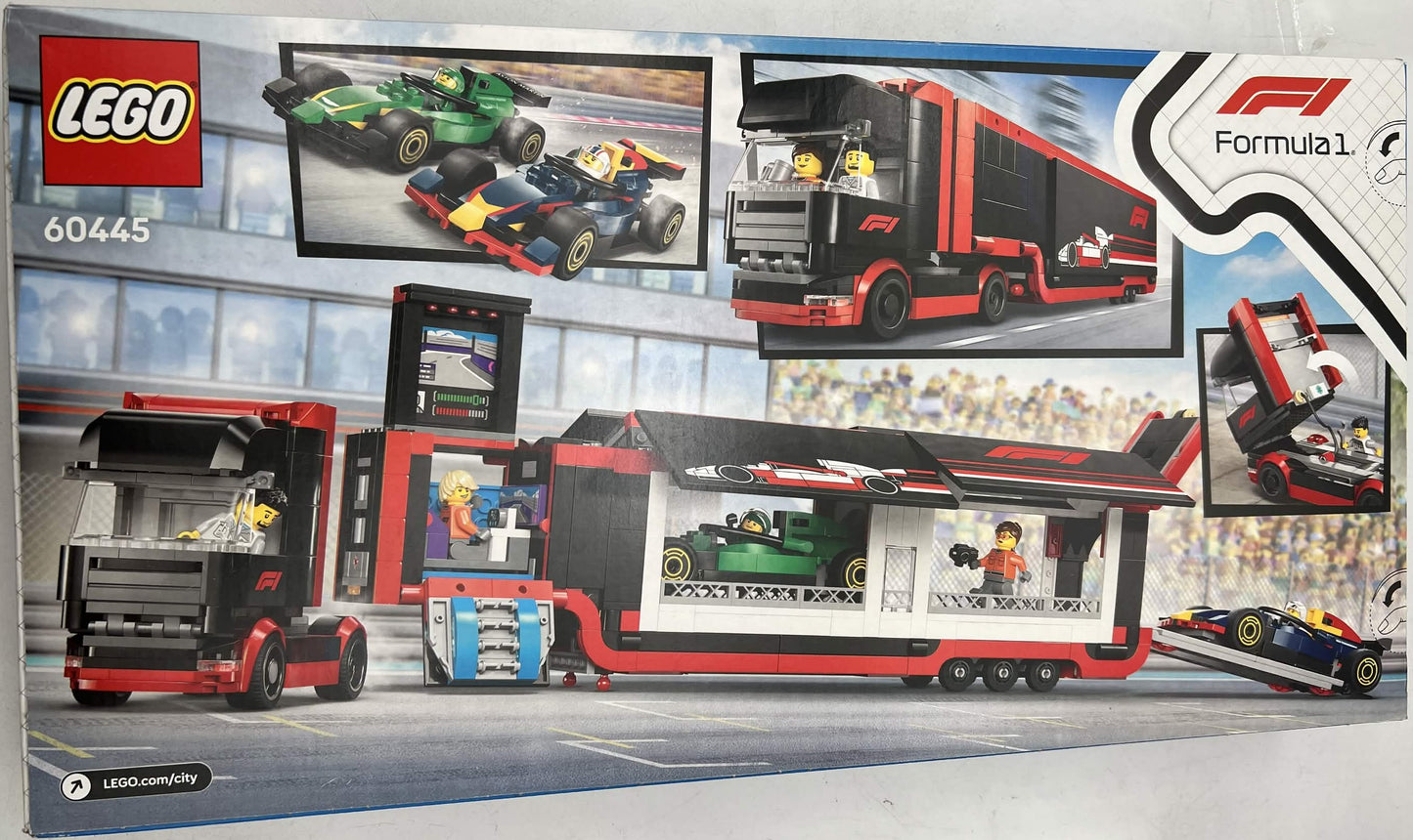 LEGO City 60445 F1 Truck with RB20 & AMR24 F1 Car Toys SEALED
