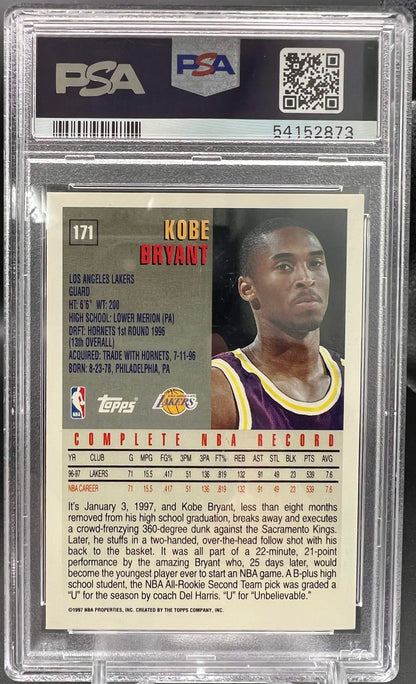 Topps NBA 1997 Kobe Bryant 171 PSA 8