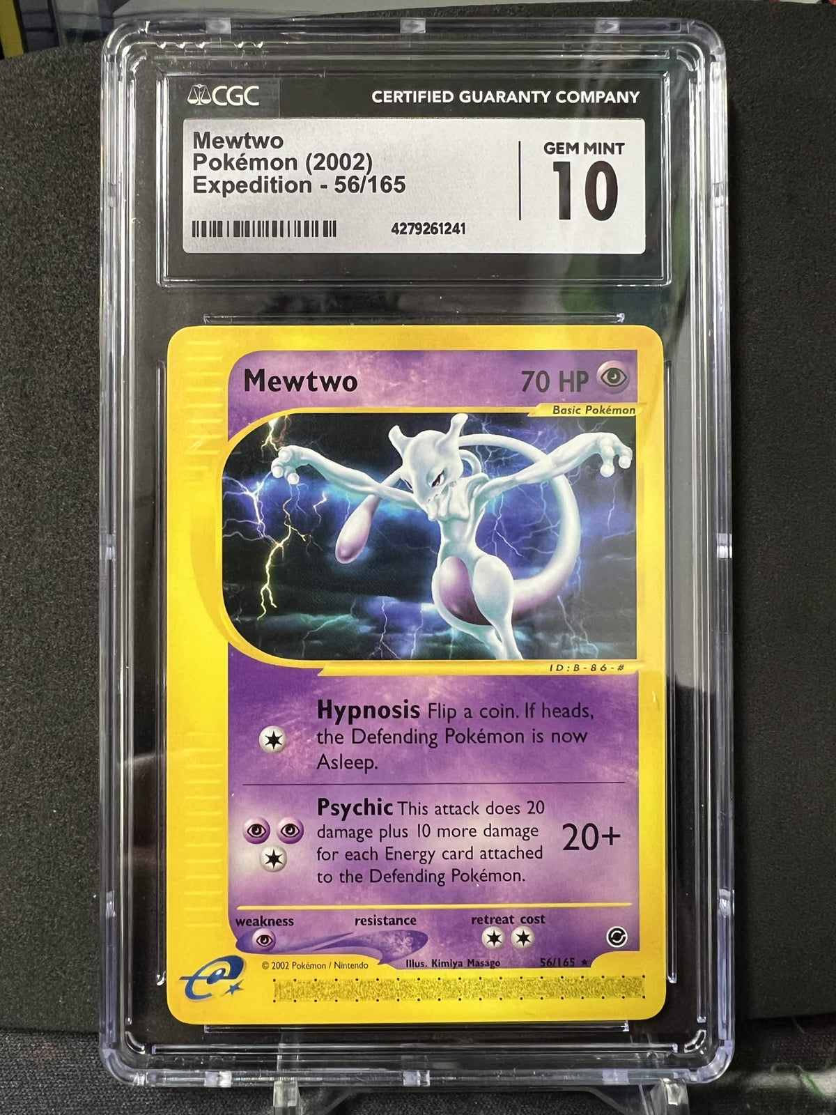 Pokemon 2002 Mewtwo 56/165 Expedition CGC 10