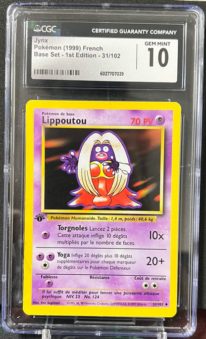 Pokemon French 1999 Jynx 31/102 Base Set 1st Edition CGC 10