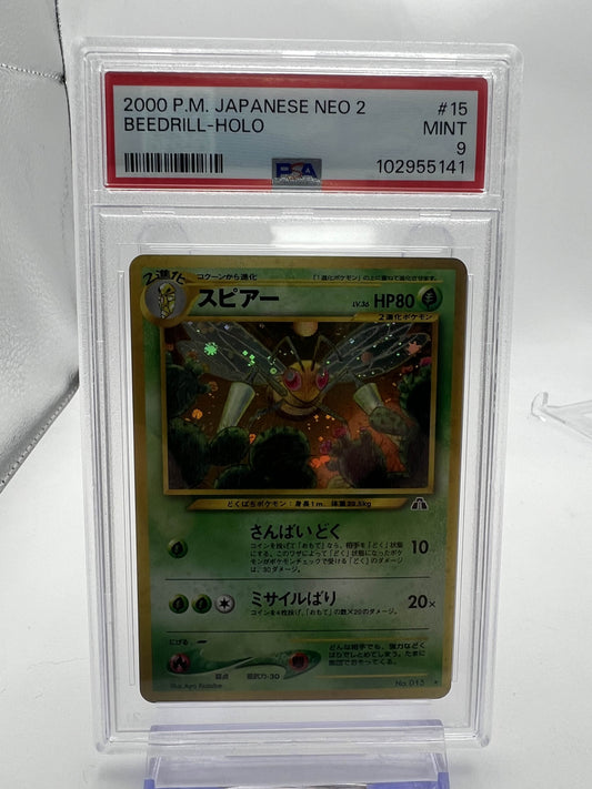 2000 P.M. Japanese Neo 2 Beedrill - Holo PSA 9