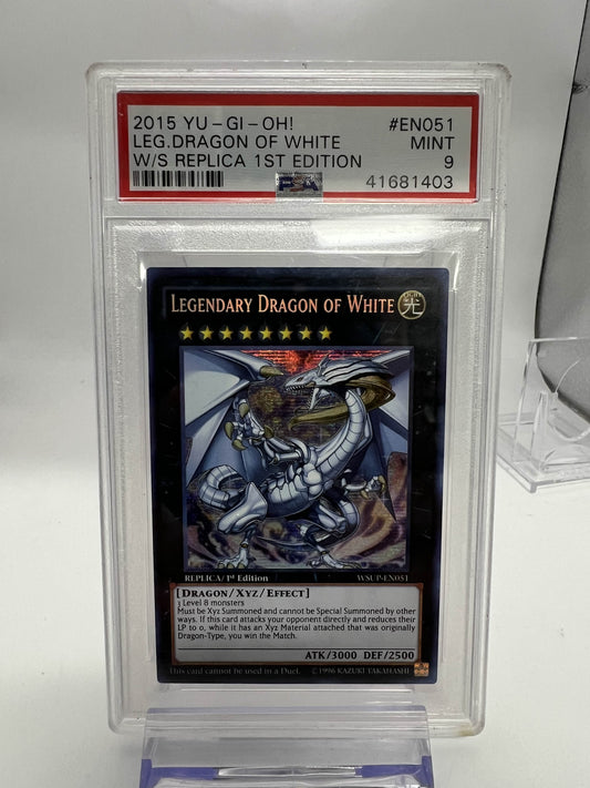 2015 Yu-Gi-Oh! Leg. Dragon of White W/S Replica 1st Edition PSA 9