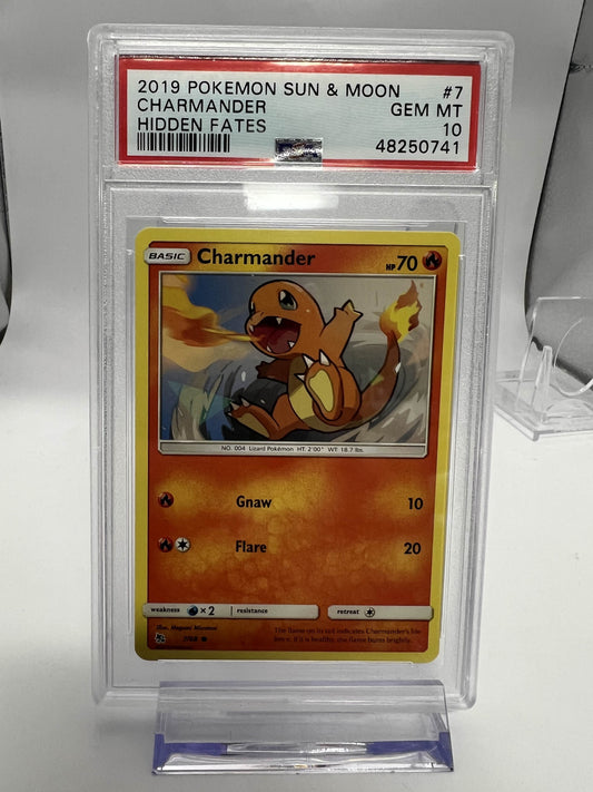 2019 Pokemon Sun & Moon Charmander Hidden Fates PSA 10