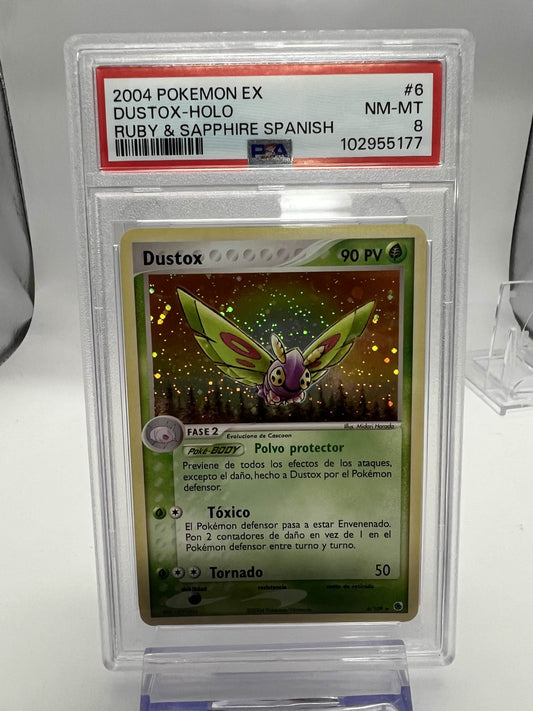 2004 Pokemon EX Dustox - Holo Ruby & Sapphire Spanish PSA 8