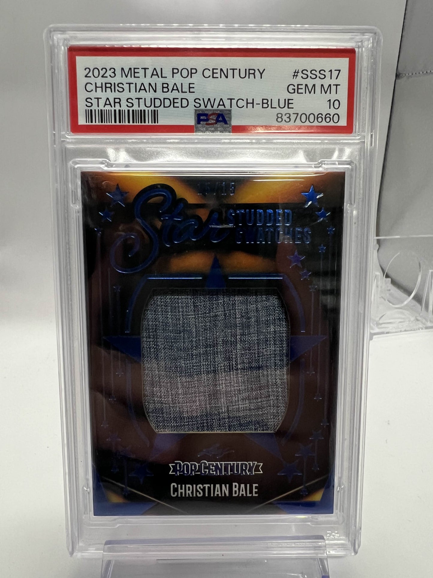 2023 Metal Pop Century Christian Bale Star Studded Swatch-Blue PSA 10