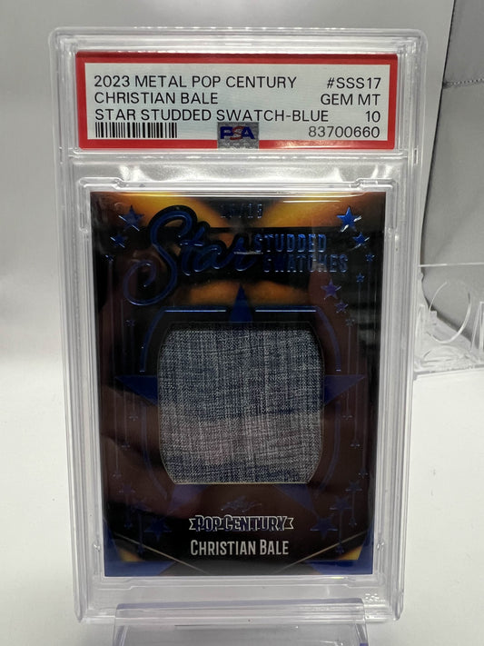 2023 Metal Pop Century Christian Bale Star Studded Swatch-Blue PSA 10