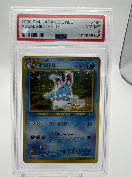 2000 P.M. Japanese Neo Azumarill-Holo PSA 8