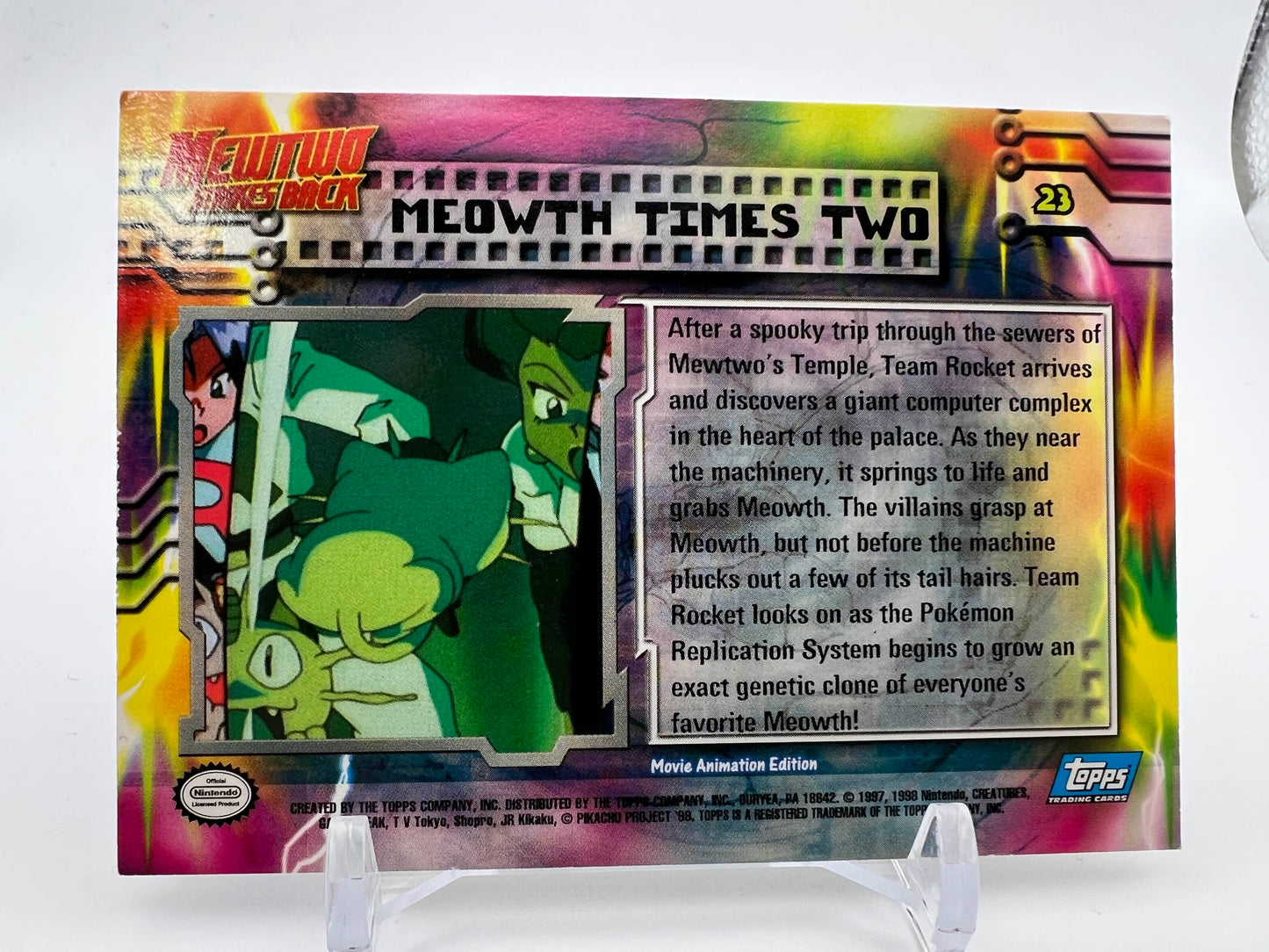 Meowth Times Two #23 Pokemon 1999 Topps Movie