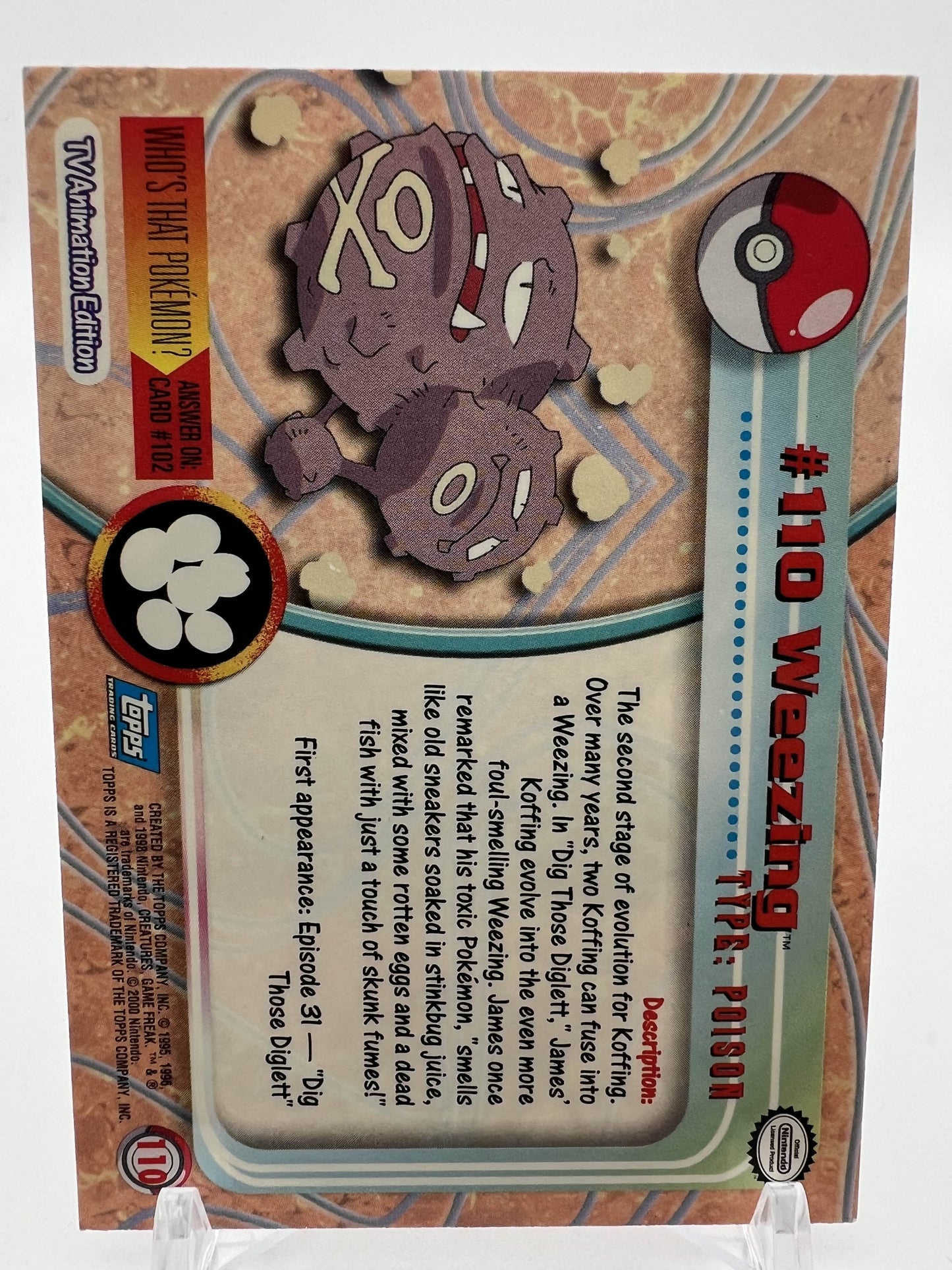 Weezing #110 Pokemon 2000 Topps TV