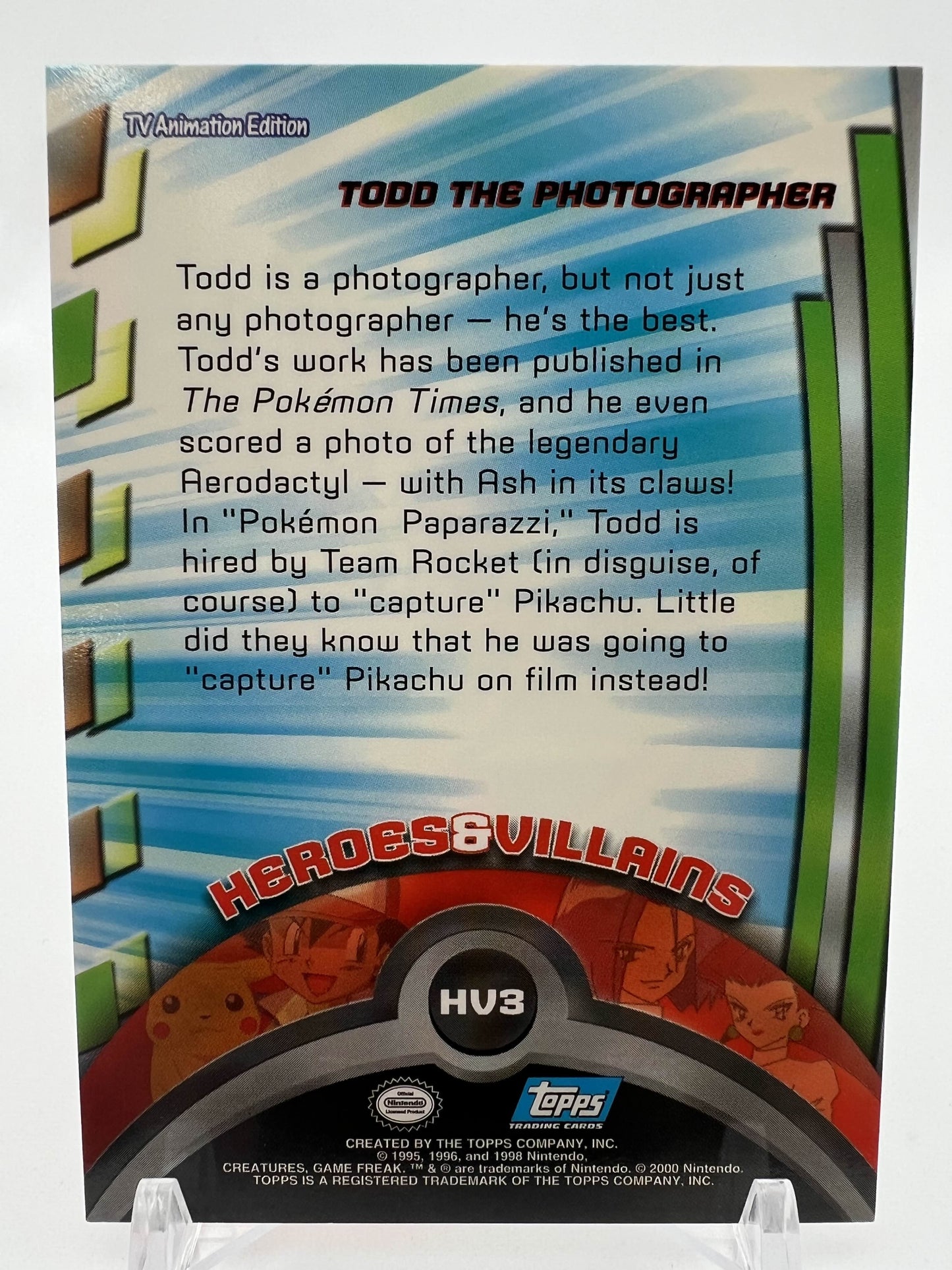 Todd #HV3 Pokemon 2000 Topps TV Heroes & Villians