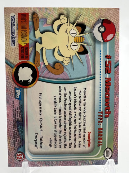 Meowth #52 Pokemon 1999 Topps TV