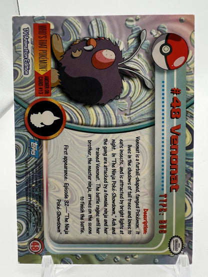 Venonat #48 Pokemon 1999 Topps TV