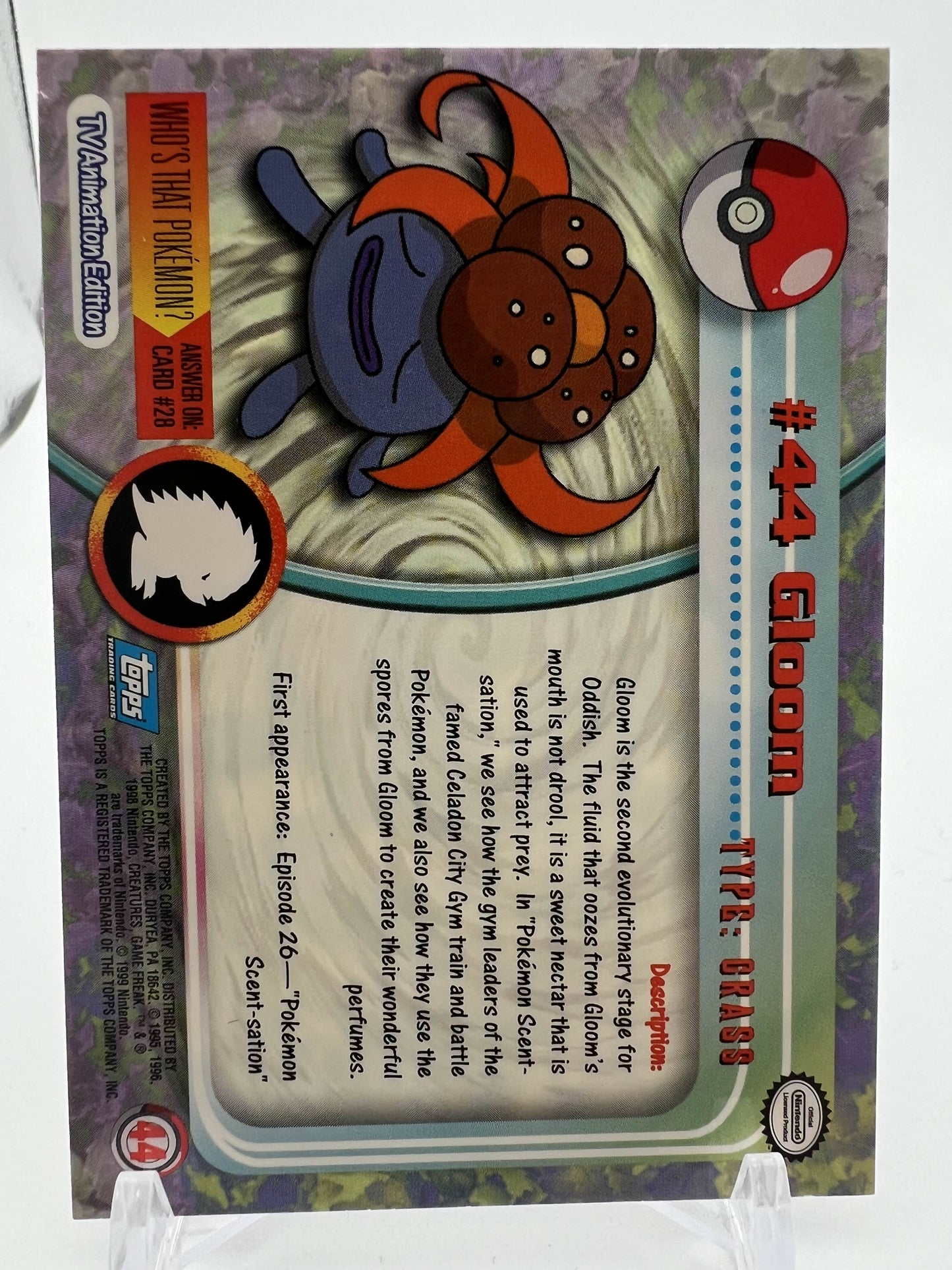 Gloom #44 Pokemon 1999 Topps TV