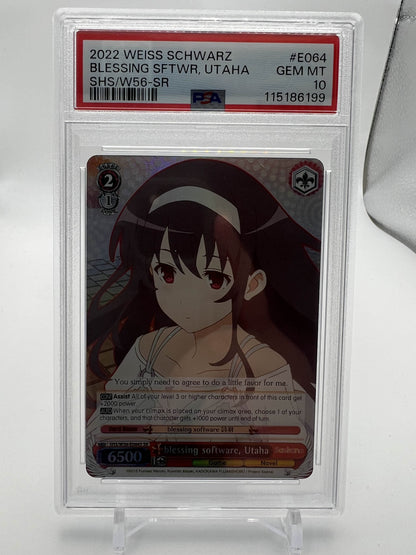 2022 WEISS SCHWARZ BLESSING SFTWR, UTAHA PSA 10