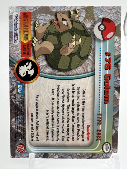 Golem #76 Pokemon 1999 Topps TV