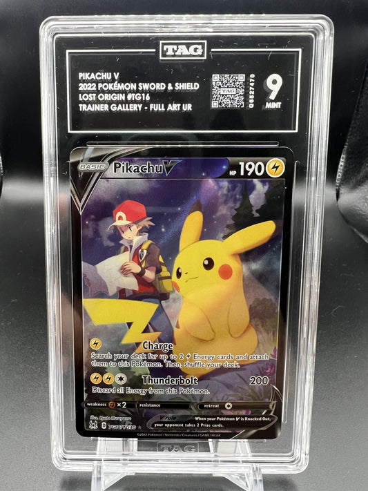 Pokemon 2022 Pikachu V S&S Lost Origin - Trainer Gallery FA UR - TAG 9
