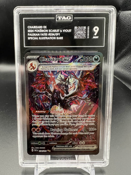 Pokemon 2024 Charizard ex S&V Paldean Fates - SIR - TAG 9