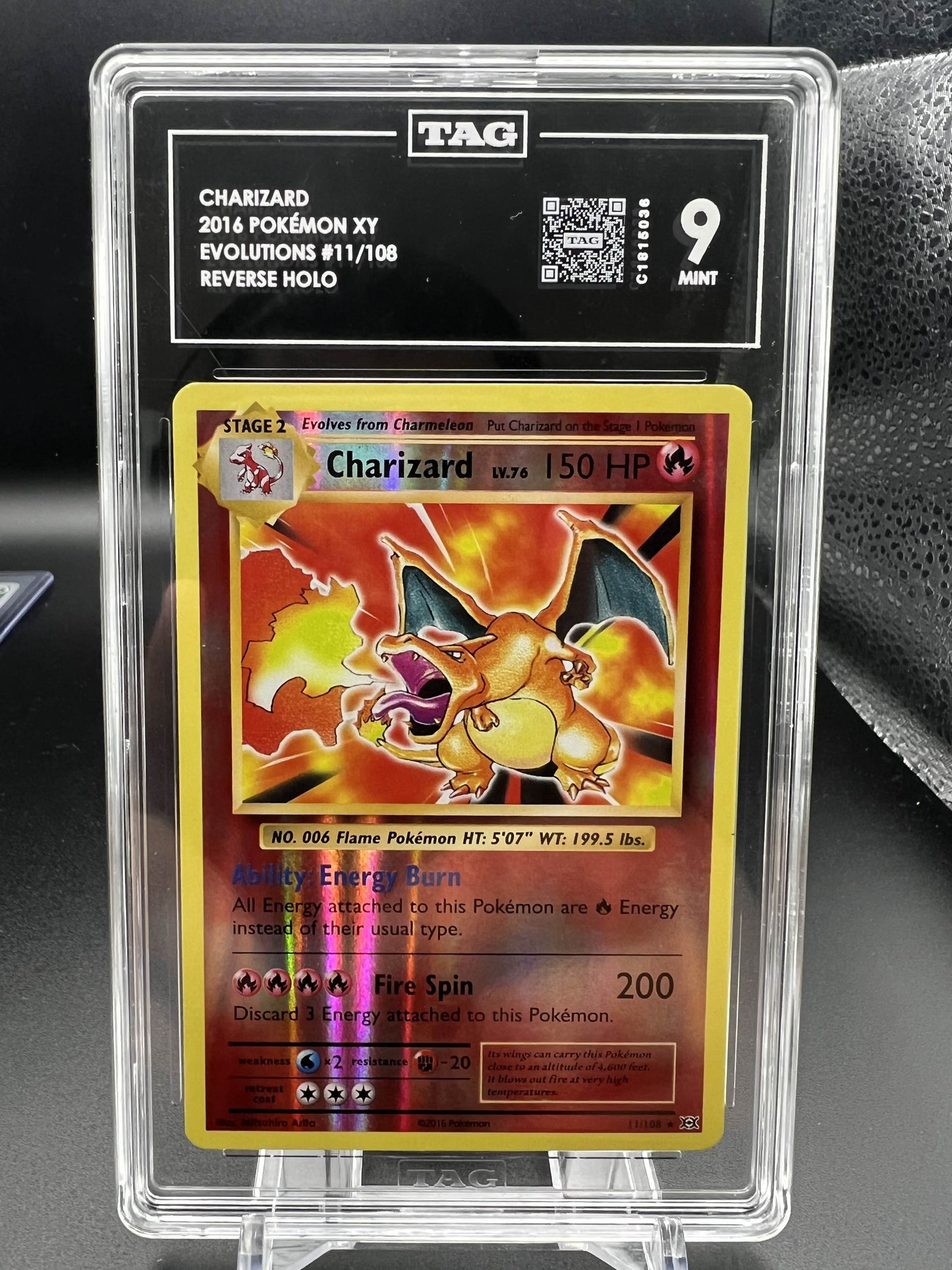 Pokemon 2016 Charizard - XY Evolutions - Reverse Holo - TAG 9