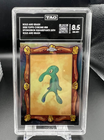 Topps Chrome 2025 Bold and Brash 8/25 - Spongebob 25th - TAG 8.5