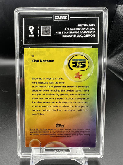 Topps Chrome 2025 King Neptune 16/75 Spongebob 25th - Flowercloud Refractor - TAG 9