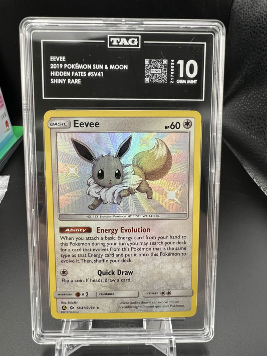 Pokemon 2019 Eevee - Hidden Fates - Shiny Rare - TAG 10