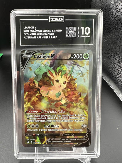 Pokemon 2021 Leafeon V - Evolving Skies - Alternate Art Ultra Rare - TAG 10
