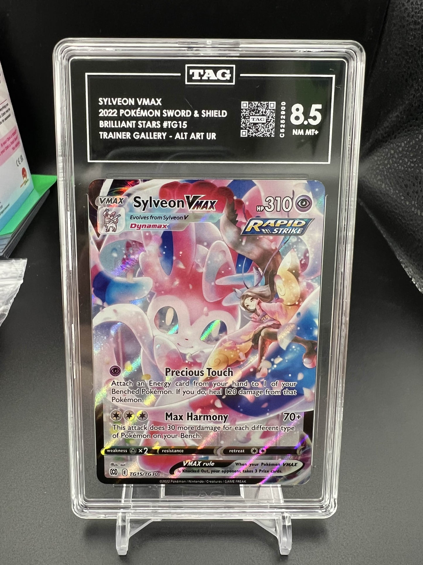 Pokemon 2022 Sylveon VMAX - Brilliant Stars - Trainer Gallery Alt Art UR - TAG 8.5