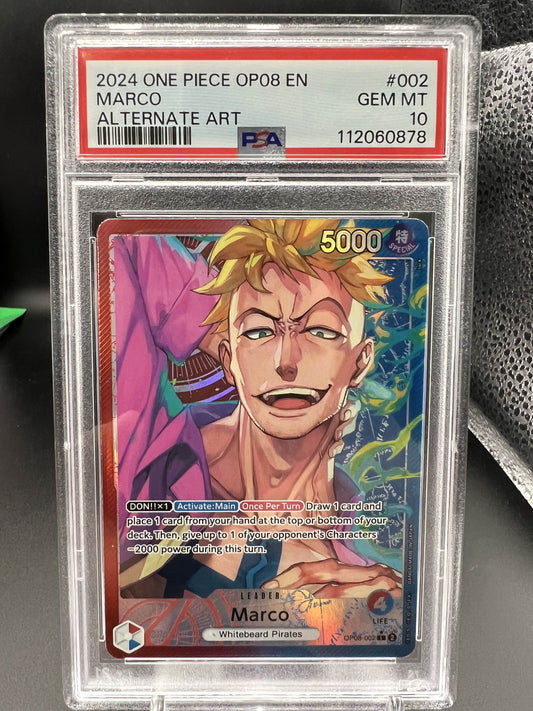 One Piece 2024 Marco - OP08 Alternate Art - PSA 10